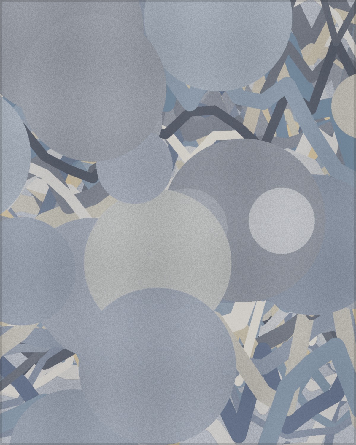 Abstract painting Blue Hour with deep blue and ochre movement.