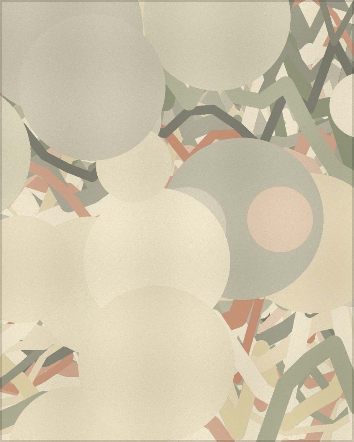 Abstract painting Quiet Field with muted yellow and green layers.